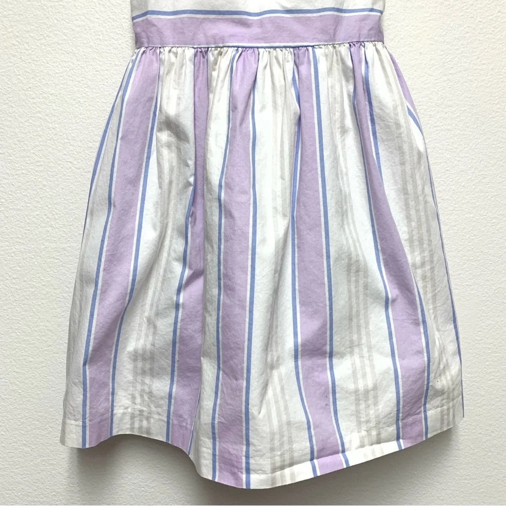 Janie and Jack Pastel Stripe Bow Dress Size 4 Girls Easter Spring Summer Cotton